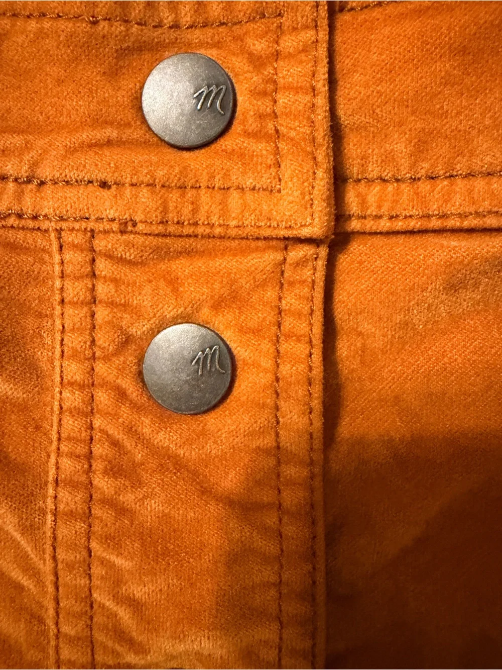 Madewell Rust Crushed Velvet Velour A-Line Mini Skirt Size 8